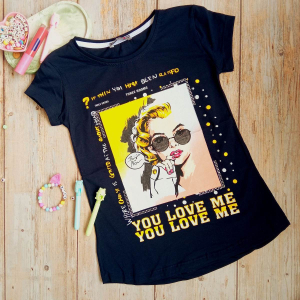 Футболка для дівчаток -YLM- на 7-8, 9-10, 11-12, 13-14 років