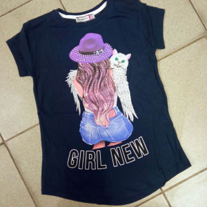 Футболка для дівчаток -GIRLNEW- на 7-14 років Футболка для дівчаток -GIRLNEW- на 7-14 років