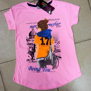 Футболка для дівчаток -BEING17- на 7-14 років