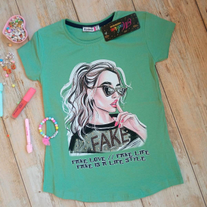 Футболка для дівчаток -the new- на 7-14 років