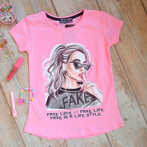 Футболка для дівчаток -the new- на 7-14 років