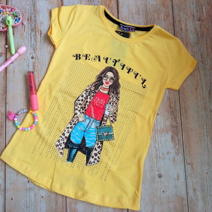 Футболка для дівчаток -the new- на 7-14 років