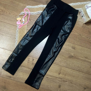 Лосіни зі вставкою з екошкіри на 7-11 років