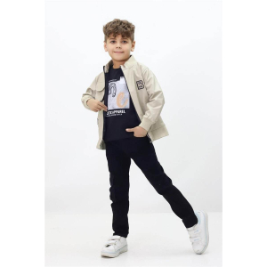 Костюм для хлопчиків 3 предмети зі шкіряною курткою 2-5 років