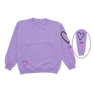 Блузка для дівчаток 9-12 років з принтом «Я люблю кохання», двонитка