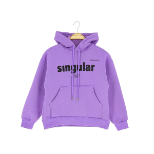 Толстовка з кишенею і капюшоном для дівчаток 9-12 років, смужка тринитка з принтом