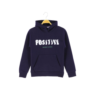 Толстовка з капюшоном та кишенею для дівчаток 5-8 років з позитивним принтом, тринитка